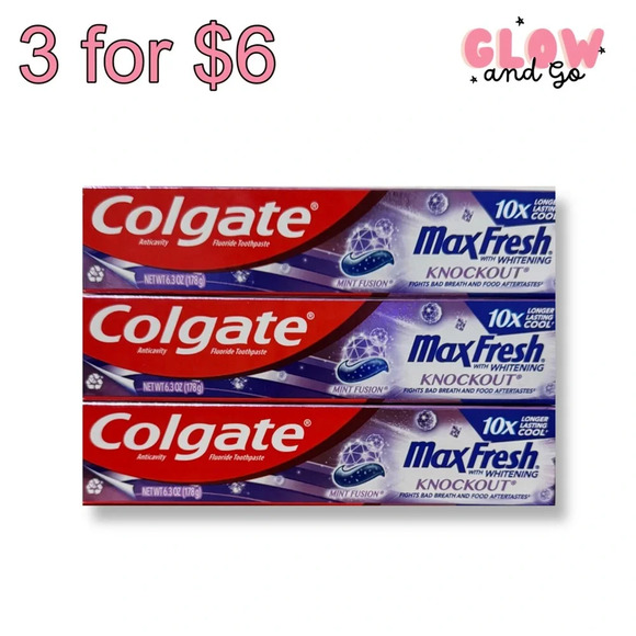 3/$6 !! - Colgate Max Fresh Whitening Anticavity Toothpaste Mint Fushion, 6.3 Oz - Picture 1 of 4